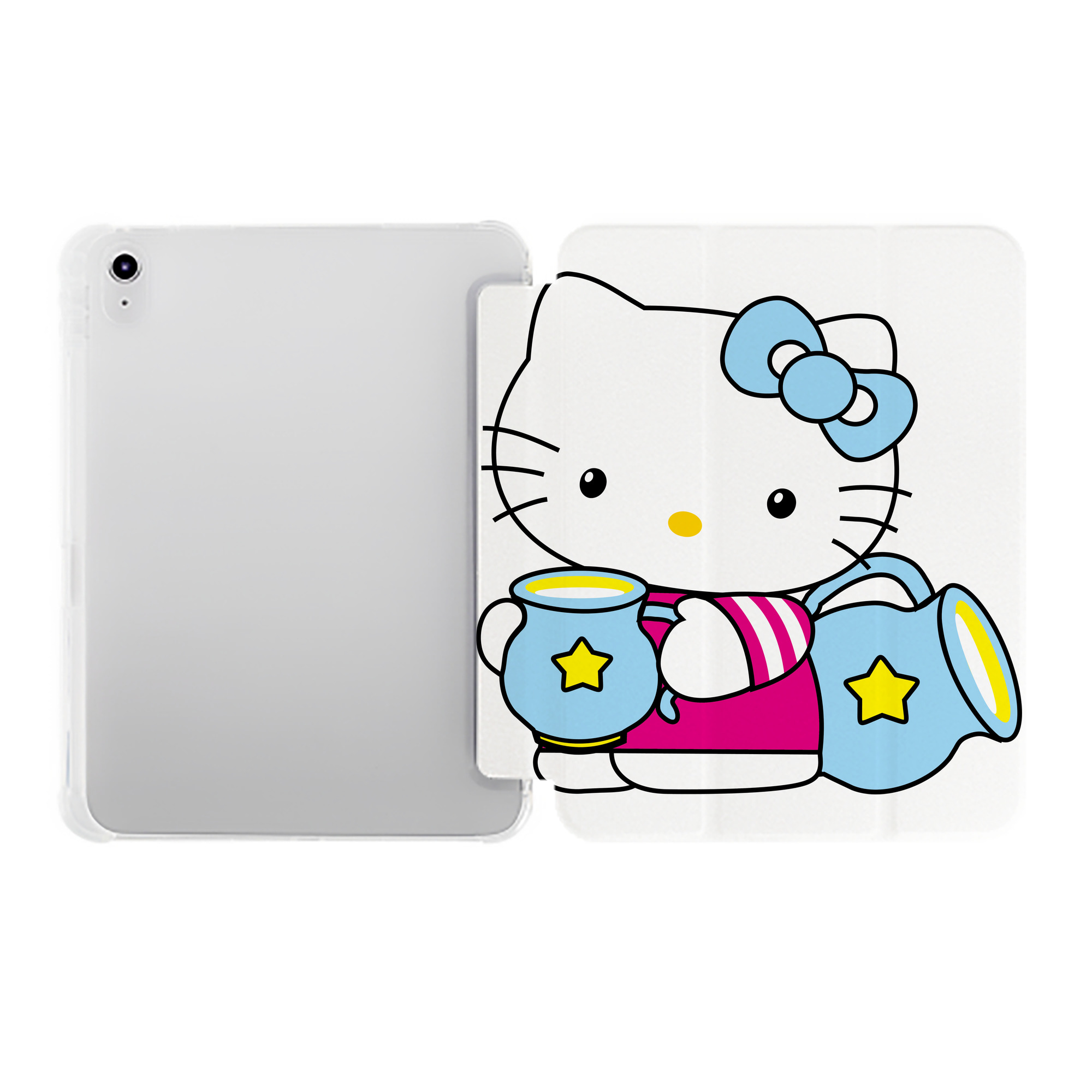 （画像用） Hello Kitty ハローキティ IPad ケース ペン収納付き 三つ折りスタンド PUレザー×シリコン 対応機種9.5/10.5/10.9インチ